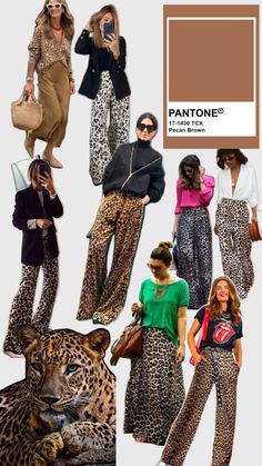 Leopard Print Street Style, Leopard Pants Outfit 2024, Leopard Jeans Outfit 2024, Leopard Outfit 2024, Leopard Print Outfits 2024, Leopard Flats Outfits, High-waisted Leopard Print Fall Pants, Animal Print Outfits