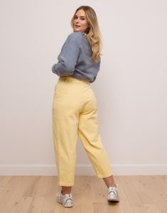 Product Description:

BANANA YELLOW is a soft pastel tone offering a radiant freshness to transition into warmer days. These lightweight high-waisted pants feature a semi-cinched elastic waistband on the backside, slant pockets, and a cropped 24" inseam.

This style crafted in our Travel denim is made using a blend of fibers specially woven to obtain the perfect 360° stretch. This fabric feels soft to the touch and provides the ultimate stretchability to move with you like a second skin.

The Ma Banana Yellow, Relax Pants, Relaxed Jeans, Pastel Yellow, Second Skin, Soft Pastel, High Waisted Pants, Mom Jeans, Product Description