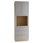 a white cabinet with two doors and drawers