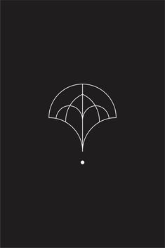 a black and white image of an umbrella