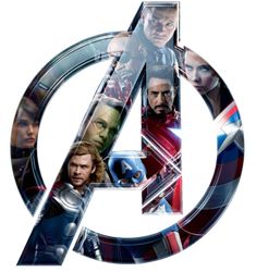 the avengers logo is shown with many different pictures in it's centerpieces