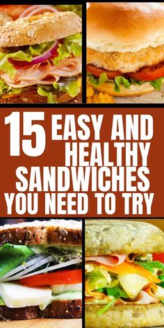 Would you like to try easy and healthy sandwiches? Don't worry you're in the right place. I like easy and healthy recipes and these are sandwich recipes you'll like. If you'll like to make easy and healthy sandwiches then this pin is for you so don't hesitate and check them out Easy And Healthy Recipes, Summer Sandwiches, Summertime Recipes, Healthy Sandwiches, Sandwiches For Lunch, Delicious Sandwiches