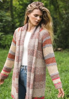 Cozy up in our bohemian cardigan designed in a multicolor striped knit. Multicolor heather stripe Relaxed fit Long sleeves Mid-length Open front Shawl collar Fall bohemian cardigan Hand wash cold Designed with style and comfort in mind, our distinctive stretchy knit cardigan is crafted from a luxurious multicolor heather stripe knit. This statement style features an open front and a draped shawl collar for extra coziness. The ultra-relaxed fit and mid-length hemline provide extra versatility, ma Bohemian Winter Knit Cardigan, Bohemian Soft Knit Cardigan, Bohemian V-neck Knit Cardigan, Affordable Boho, Bohemian Fall, Affordable V-neck Bohemian Cardigan, Cozy Multicolor V-neck Cardigan, Boho Sweater, Cardigan Design