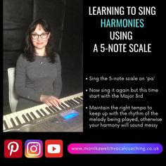 How to learn to sing in harmony - learning to sing harmonies using a 5-note scale Vocal Harmonies, Worship Pastor, 30 Day Music Challenge, Vocal Tips, Singing Training, Vocal Technique