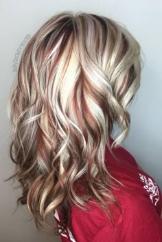 Blonde And Red Highlights, Latest Hair Color, Red To Blonde, Balayage Blonde, Red Highlights