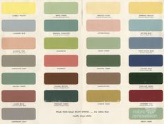 an old color chart with some different colors