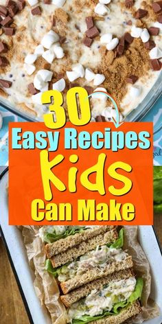 an easy recipe for kids to make with bread and marshmallows on the side