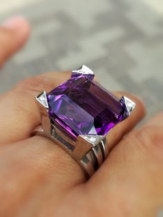 "Amethyst statement ring, Amethyst diamonds ring,14k solid gold Amethyst ring, huge big gold Amethyst ring, birthstone ring, purple ring, purple All Of My Love by Sigal Shohat Shalit. --------------------------------------------------------------------------------- Please watch the video of this ring set on my Instagram page at this link: https://www.instagram.com/p/BM7PGb0jv2P/ --------------------------------------------------------------------------------- Amethyst celebrationRing. The ring i Luxury Amethyst Ring Emerald Cut, Luxury Emerald Cut Amethyst Ring, Modern Purple Amethyst Ring With Accent Stones, Luxury Polished Amethyst Ring, Purple Gemstones With Polished Finish Fine Jewelry, Purple Polished Gemstones Fine Jewelry, Purple Polished Gemstones For Fine Jewelry, Modern Purple Amethyst Ring With Polished Finish, Modern Polished Amethyst Ring