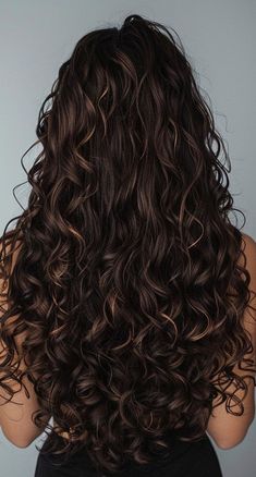 Long Layered Hair For Curly Hair, Long Loose Curly Hair, Long Curly Hair Haircuts, Long Permed Hairstyles, Curly Hair Layers Long, Long Curly Hair Naturally, Long Layers Curly, Indian Highlights, Curly Hair Long Layers