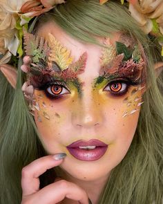 Mother Nature Costume, Fantasy Make-up, Creepy Halloween Makeup, Fairy Festival, Witch Makeup, Elf Costume, Fairy Makeup, Elf Makeup, Sfx Makeup