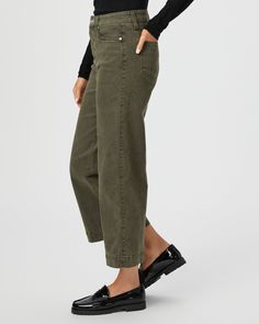 Anessa is our modern high-waisted wide leg with an easy, relaxed fit and an ankle-length silhouette for an effortlessly chic look. This pair comes in a dark vintage green shade and is crafted from comfort stretch denim with plenty of coverage and the perfect amount of stretch. | Anessa Wide Leg Jean - Vintage Bayou Green | Size 28 Chic Olive Straight Leg Bottoms, Green Cropped Leg Jeans For Fall, Chic Green Cropped Leg Bottoms, Olive Wide Leg Pants For Spring, Chic Green Cropped Bottoms, Olive Wide Leg Pants For Fall, Green Wide-leg Workwear Jeans, Green Wide-leg Jeans For Workwear, Dark Vintage