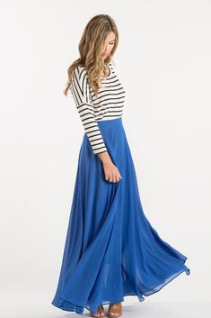 Shop the Amelia Full Blue Maxi Skirt at Morning Lavender - boutique clothing featuring fresh, feminine and affordable styles. Flowy Bridesmaid Dresses, Cute Maxi Skirts, Travel Skirt, Prom Skirt, Bridesmaid Skirts, Full Blue, Skirts Outfits, Morning Lavender, Blue Maxi Skirt