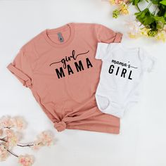 Girl Mama Shirts, Girl Mama Tees, Mama's Girl Onsie, Mama's Girl Custom Onsies, Custom Baby Onsies, Mom and Son Matching Shirt, Mom Shirt, Baby Shower Gift, Mama T shirt, Mini Onsie, Mini Toddler, Mini Youth, New Mom Gift Idea, Mama Baby Shirts, Mom and Baby Shirts, Baby Onsie, Mom and Daughter Set, New Mom Gifts, Baby Girl Onsies, Daughter Onsies Do you have a momma's girl? Mom and daughter shirts are the sweetest and our mommy and me shirts are a great way to match your little one. Looking to Mother's Day Matching Cotton Tops, Matching Cotton Tops For Mother's Day, Pink Shirt For Mother's Day, Cute Cotton Tops With Name Print, Pink Tops With Text Print For Mother's Day, Pink Cotton T-shirt For Mother's Day, Unisex Pink Top With Custom Print, Family Matching Pre-shrunk Pink Tops, Cute Mother's Day Shirt With Text Print