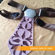 the neck tie has been made from fabric