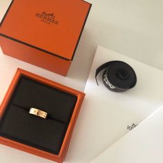 Authenticity Guaranteed! Hermes Kelly Rosegold Ring With 4 Diamonds. Size 47. Comes With Complete Set. Receipt Upon Requested. (Personal Info Will Be Blacked Out) Worn Once In Excellent Condition. I Do Not See Any Major Scratches. Rosegold Ring, Hermes Jewelry, Womens Jewelry Rings, Rose Gold Ring, Diamonds, Rose Gold, Women Jewelry, Ring, Gold