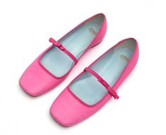 Jude Mary Jane Leather Flats in Pink. Designed in New York by Kate Spade. Bold Shoes, Frances Valentine, Pink Flats, Fancy Shoes, Cute Heels, Mary Jane Flats, Comfort Shoes