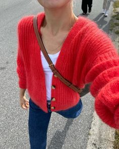 Brioche Stitch, Mode Casual, Red Cardigan, Cardigan Pattern, Top Down, 가을 패션, Sweater Pattern