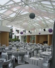 tables and chairs are set up for an event