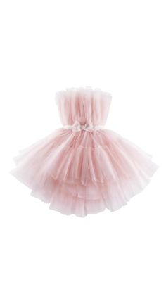 LAYERED STRAPLESS MINI DRESS IN PINK Belle Silhouette, Cocktail Bars, Cocktails Bar, Beautiful Figure, Unique Fabric, Pink Tulle, Giambattista Valli, Strapless Mini Dress, Hm Dress