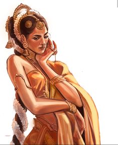 Indian Illustration, South Asian Art, Vedic Art, Indian Paintings, Girly Art Illustrations, Indian Art Paintings, Goddess Art