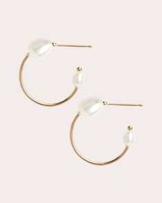 Circular Economy, Pearl Hoop Earrings, Gold Pearl, Personal Shopping, Fresh Water, Freshwater Pearls, Poppies, Pearl Earrings, Two By Two