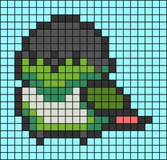 an image of a pixellated pattern with a hat on it's head and eyes