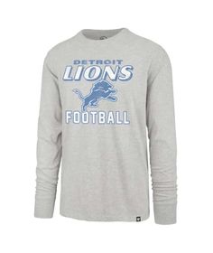 detroit lions youth football long sleeve t - shirt in grey with detroit lions on the front