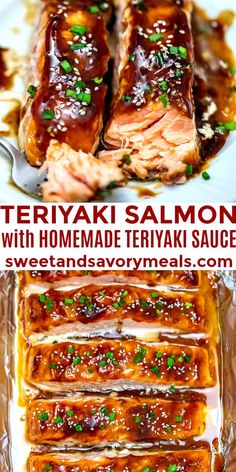 teriyaki salmon with homemade teriyaki sauce is an easy and delicious dinner