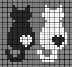 a cross - stitch pattern with a bear and a skull on the side, in black and white