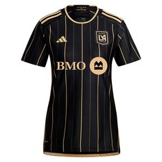 adidas 2024-25 LAFC Women's Stadium Home Jersey (Front) Los Angeles Football Club, College Soccer, Back In Black, Custom Jerseys, Reduce Waste, Hats For Sale, Back To Black, Track Jackets, Gray Jacket