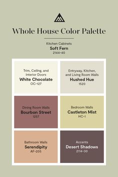 the whole house color palette is shown