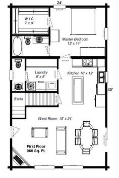 the first floor plan for a small house