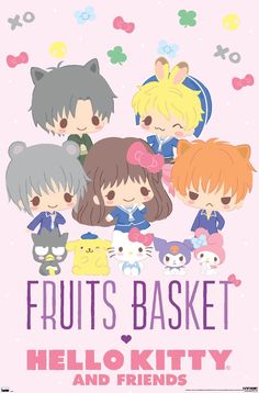 PRICES MAY VARY. THIS TRENDS FRUITS BASKET X HELLO KITTY AND FRIENDS - GROUP WALL POSTER uses high-resolution artwork and is printed on PhotoArt Gloss Poster Paper which enhances colors with a high-quality look and feel. HIGH QUALITY ART PRINT is ready-to-frame or can be hung on the wall using poster mounts, clips, push pins, or thumb tacks OFFICIALLY LICENSED wall poster PERFECT SIZE for any room; poster is 22.375" x 34" EASILY DECORATE any space to create the perfect decor for a party, bedroom My Dress Up Darling Print, Hello Kitty And Friends Prints, Hello Kitty Paper Duck Stuff, Fruits Basket Family Tree, Hello Kitty Medium Widget Icons, Yumeiro Patissiere Wallpaper, Fruits Basket Backpack, Kyo Kun Fruits Basket, Mission Yozakura Family Wallpaper