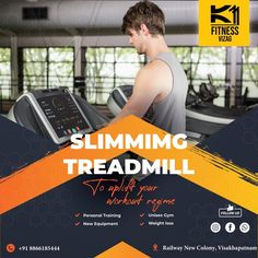 SLIMMING TREADMILL to uplift your workout regime Contact us : 8866185444 #strong #crossfit #gymmotivation #gymlife #motivation #muscle #fitspo #healthylifestyle #instafit #like #healthy #personaltrainer #training #fitness #bodybuilding #cardio #fit #fitfam #lifestyle #diet #fitnessmodel #workout #love #instagood #gym #exercise #health #sport #fitnessmotivation Visakhapatnam, Gym Exercise, Fitness Bodybuilding, Personal Training, Insta Fits, Gym Motivation, Treadmill, Personal Trainer, Gym Life