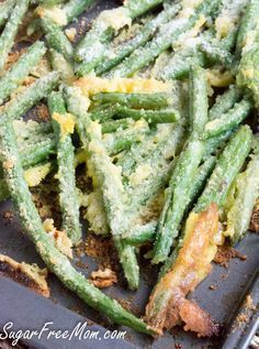 green beans are being cooked in a pan with the words, how to make delicious and flavor