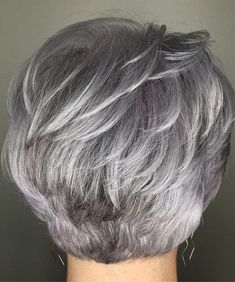 Short Grey Haircuts Over 50 Silver Hair, Gray Hair Styles For Women Over 60 Grey, Short Grey Hair Over 60 With Glasses, Short Stacked Bob Haircut Fine Hair, Silver Hair Bob, Very Short Bob Haircuts, Short Layered Hair Styles, Over 70 Hairstyles Older Women, Layered Pixie Bob