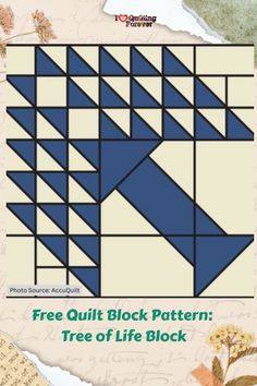 Free Quilt Block Pattern Tree of Life Block Tree Of Life Quilt Pattern Free, Tree Of Life Quilt Pattern, Tree Quilt Blocks Free Pattern, Tree Of Life Quilt Block, Tree Quilt Blocks, Tree Pattern Design, Tree Of Life Quilt