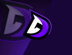 a purple and black logo with the letter d on it