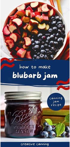 blueberry jam in a jar with the title how to make blueberry jam