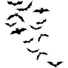 a flock of bats flying through the air with blue crosses in front of them on a white background