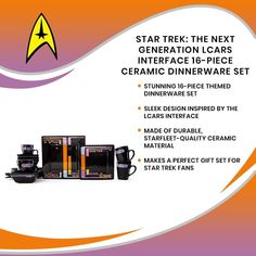 star trek the next generation labs interface 16 piece ceramic dinnerware set