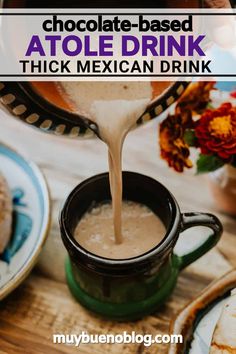 This chocolate based atole drink is a thick and creamy Champurrado Mexican drink. Sip on in the morning or as a mid-day treat. Loaded with warm cinnamon flavor, thick chocolate texture, and more. Mexican chocolate, water, and milk, spiced with cinnamon sticks, anise, and sweetnened with piloncillo, and thickened with masa harina. Chocolate Water, Cold Winter Morning, Chocolate Texture, Food From Different Countries, Traditional Mexican Food, Mexican Snacks, Mexican Drinks