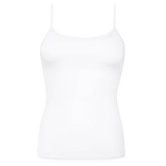 Thin straps tank cotton CALIDA Natural Comfort Basic White Tank Top, White Cami Top, Noodle Strap, Tight Tank Top, White Cami Tops, White Sleeveless Shirt, Cotton Camisole, White Cami, Comfortable Tops