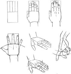 several different types of hand gestures drawn in pencil