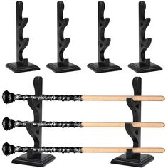 PRICES MAY VARY. What's included: the package includes 2 sets of wizard wand stand displays, a total of 4 pieces, which are well packaged during the transportation process, and the enough quantity can meet your wand display needs Quality and sturdy material: these 3 tiered wand holders are made of quality wood material, well polished and no burrs, not easy to break or fade, reliable and sturdy, not easy to corrode or deform, which can be applied for a long time Size information: the wood wand st Wand Display, Counter Shelf, Wood Wand, Wand Holder, Office Display, Table Counter, Wizard Wand, Picture Hanging, Decor Black