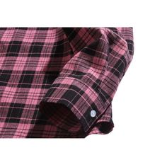 Material: 79.8% Polyester, 14.1% Cotton, 4.1% Viscose, 2.0% NylonFeatures: Shirts, lapel, long sleeve, plaid shirts, letter printed design, relaxed fit, soft and breathable, unisex, couple outfits.Style: Casual, college, streetwear Pink Long Sleeve Flannel Shirt For Fall, Pink Collared Shirt For Fall, Casual Pink Long Sleeve Flannel Shirt, Pink Long Sleeve Casual Flannel Shirt, Pink Cotton Flannel Long Sleeve Shirt, Pink Cotton Long Sleeve Flannel Shirt, Pink Long Sleeve Cotton Flannel Shirt, Pink Casual Winter Shirt, College Streetwear