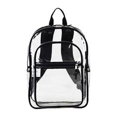 The main compartment offers ample space to carry everything you need for school, the game, an event, or work. This clear bag has a front outside zip pocket for easy access and secure storage. This clear backpack is lightweight and promises reliable performance and hassle-free maintenance.Features: Padded Straps, Carry Handle, Adjustable StrapsClosure Type: ZipperPockets: 1 Main Pocket With One CompartmentMeasurements: 5 Depth/Inches, 16.5 Height/Inches, 11.5 Width/InchesMax Strap Drop Length: 18 Portable Backpack For Back To School, Portable Backpack For End Of School Year, Back To School Black Backpack, Portable School Backpack, Black Backpack For Students - Back To School, Black Backpack For Students, Back To School, Portable Backpack For Back To School And Outdoor Activities, Black Student Backpack For Back To School, Student Backpack For Back To School