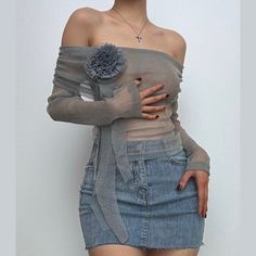 Please refer to our sizing chart for a guideline when choosing a size. 5 business days order processing time. 90% polyester 10% spandex Glamorous Fitted Off-shoulder Tops, Gray Party Tops For Spring, Gray Party Top For Spring, Glitter Top, Flower Applique, Sizing Chart, Color Patterns, Off Shoulder, Blue Color