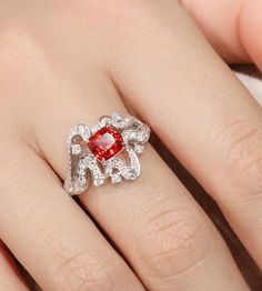 •Condition: Brand new•Center Stone: Natura Red Spinel from Burma, 1.1ct•Side Stone: Natural white diamond, round cut (VS1 clarity and F color)•Ring Weight: 5.85g (depend on the ring size)•Metal Purity: Optional Each piece is made-to-order with care and special attention to detail. all items are made with conflict-free diamonds and gems.Size: made to orderThe item will be gift wrapped and shipped.---------------------------------------------------------Available in :14k Rose or Yellow Gold, White Red Diamond Princess Cut Ring, Red Princess Cut Diamond Ring, Fine Red Moissanite Jewelry, Elegant Red Diamond Ring For Proposal, Formal Red Sapphire Ring, Exquisite Gia Certified Ruby Ring Gift, Gia Certified Red Promise Ring, Red Gemstone Rings With Princess Cut, Luxury Red Sapphire Wedding Ring