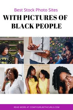 the cover of best stock photo sites with pictures of black people on their cell phones